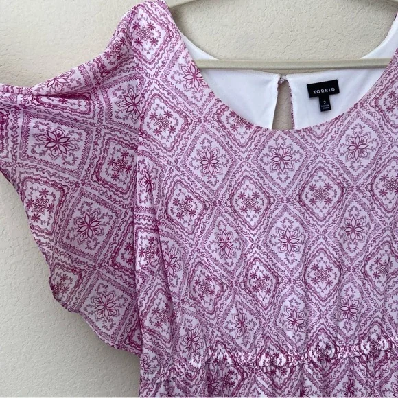 Torrid 2X Mini Chiffon Printed Skater Dress - Picture 4 of 13